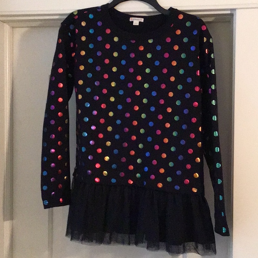 Crewcuts tunic sweatshirt w tulle ruffle, 16 NWT